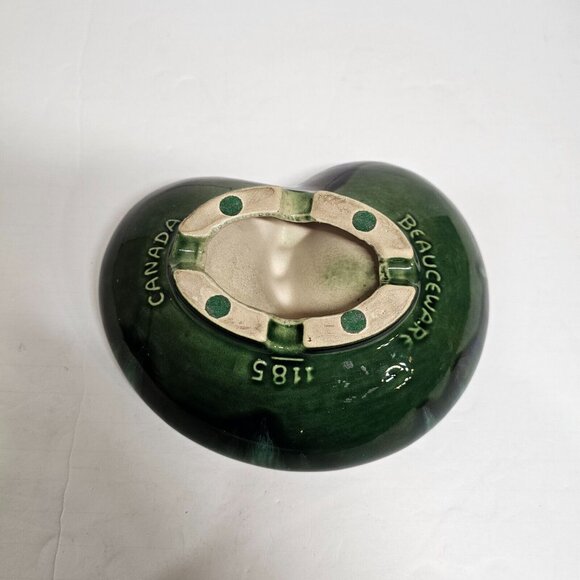 Beauce Beauceware Canada Vntage Pottery Cigarette Cigar Ashtray Green 1185 - Picture 2 of 7